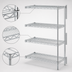 Thumbnail image #3 for Eagle Group 4-Tier Chrome-Plated Wire Add-On Shelving Unit, 72