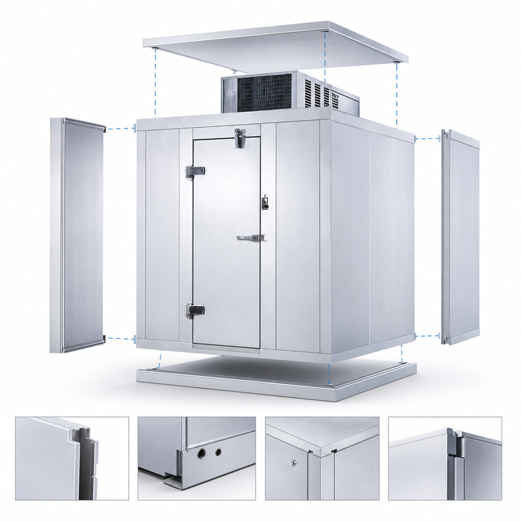 Product image #3 for AmeriKooler Indoor Walk-In Freezer with Floor, Top-Mount Self-Contained R-448A Refrigeration