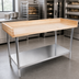 Thumbnail image #3 for John Boos 96-Inch x 24-Inch Northern Hard Rock Maple Baker's Top Work Table with Stainless Steel Undershelf