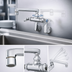 Thumbnail image #3 for T&S Brass Wall Mount Double Pantry Faucet with 6-Inch Swivel Cast Spout and Eterna Cartridges