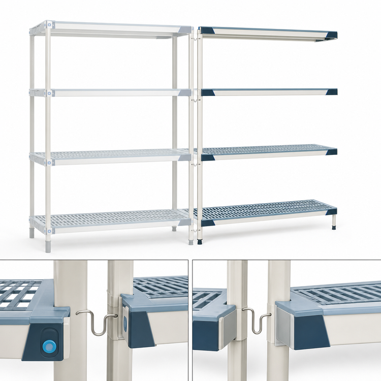 Product image #3 for MetroMax i 72 Inch Wide x 18 Inch Deep x 63 Inch High 4-Shelf Polymer Add-On Shelving Unit