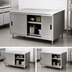 Thumbnail image #3 for BK Resources Dual Access Chef Table Cabinet Base Enclosed Work Table with Sliding Doors on Both Sides, 48 x 30 x 34-3/4 Inches, 304 Stainless Steel