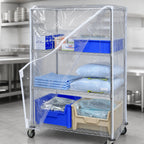Thumbnail image #3 for Quantum CC184874CVV Clear Vinyl Wire Cart Cover with Velcro Flap, 18"D x 48"W x 74"H