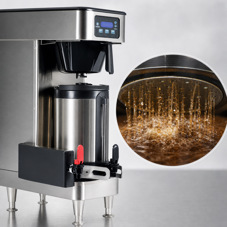 Product image #3 for BUNN Soft Heat ICB Automatic Fill Airpot Coffee Brewer with Hot Water Faucet, 6 Brew Buttons, 1 to 1-1/2 Gallon Batches