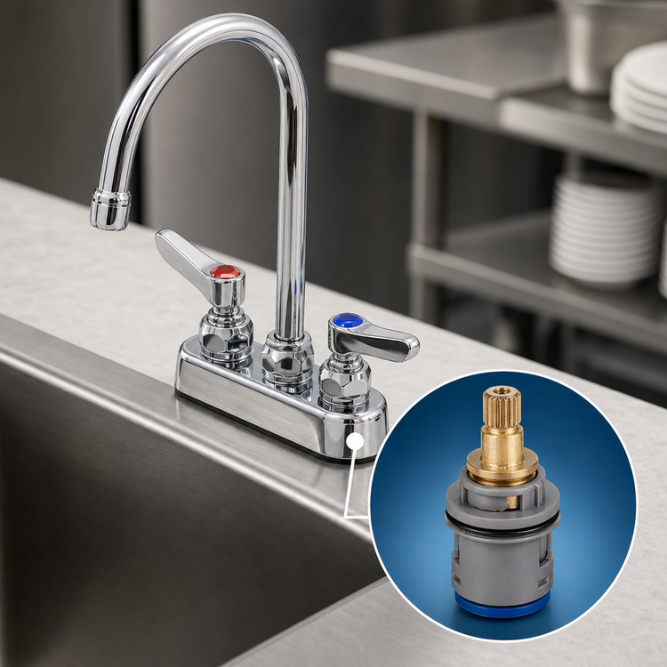 Product image #3 for T&S Brass B-1141 Deck-Mount Workboard Faucet with Swivel Gooseneck Spout, 4-Inch Centers