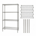 Thumbnail image #3 for Quantum 4-Shelf Wire Shelving Starter Kit, 60W x 21D x 63H, 304 Stainless Steel, 600-800 lb Capacity