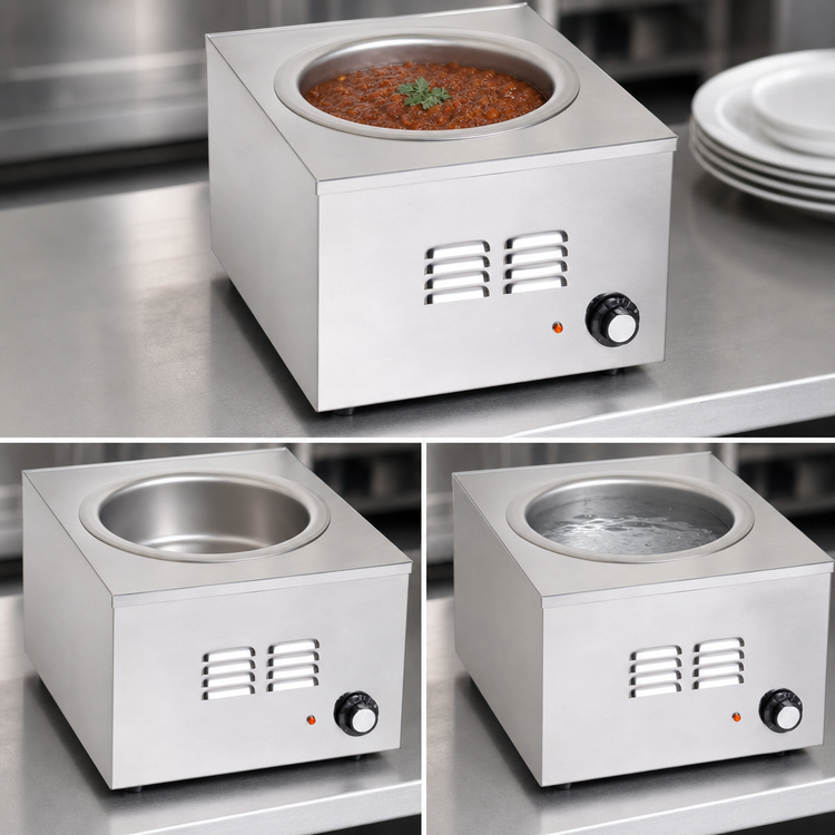 Product image #3 for RedHots 11-Quart Round Countertop Electric Food Warmer, 240V, Wet/Dry Operation