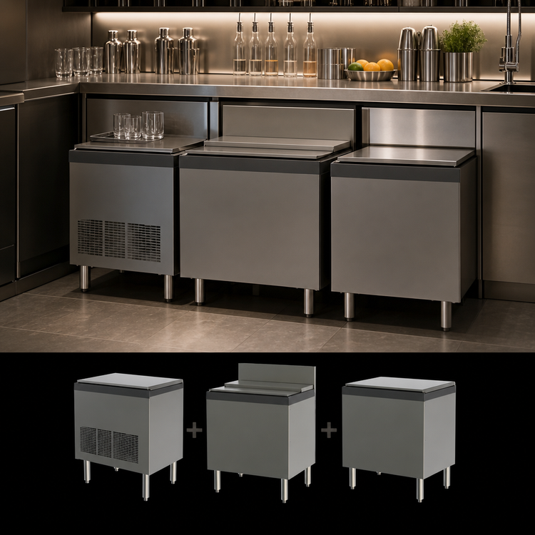 Product image #3 for Perlick Top Shelf TSD Series Modular Extra Capacity 30-Inch Freestanding Underbar Ice Bin/Cocktail Unit with 10-Circuit Cold Plate