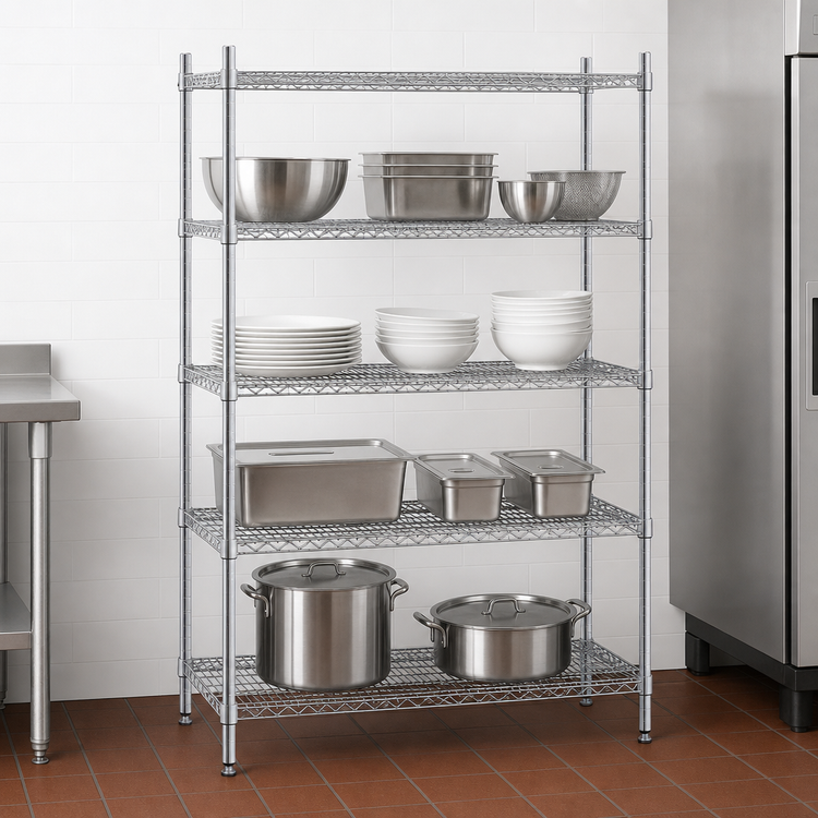 Product image #3 for Advance Tabco Special Value Series 72 x 24 x 74 Inch Wire Shelving Unit with 4 Shelves and Adjustable Feet
