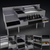 Thumbnail image #3 for Glastender 66-Inch All-In-One Underbar Ice Bin Cocktail Station with 10-Circuit Cold Plate, Blender Shelf, Sink, and Speed Rail