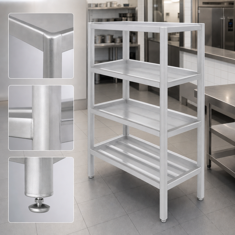 Product image #3 for Lifetime Tough 4-Shelf Tubular Aluminum Dunnage Shelving Rack, 54"W x 24"D x 64"H