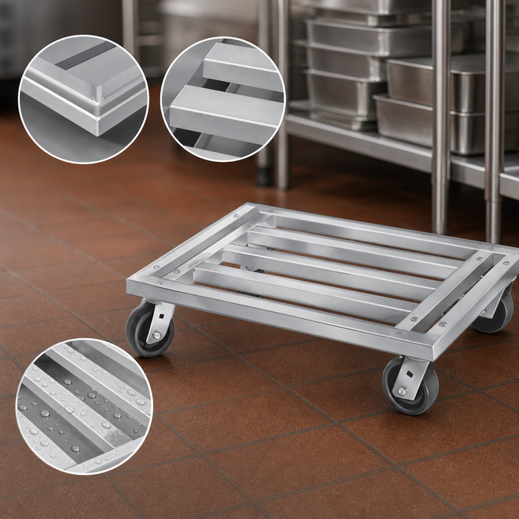 Product image #3 for Channel Manufacturing Tubular Mobile Aluminum Dunnage Dolly, 24 x 24 x 8 Inches
