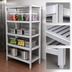 Thumbnail image #3 for Lifetime Tough 4-Shelf Tubular Aluminum Dunnage Shelving Rack, 60 x 24 x 64 Inches