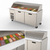 Thumbnail image #3 for Randell 72-Inch Two-Section Mega-Top Refrigerated Sandwich Prep Table / Breading Table