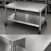Thumbnail image #3 for Jade Range 84-Inch 14-Gauge Stainless Steel Equipment Stand with Open Base and Bottom Shelf