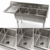Thumbnail image #3 for Klinger's Trading Economy 3-Compartment Stainless Steel Sink with Left Drainboard