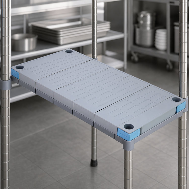 Product image #3 for Quantum Millenia 72 Inch x 18 Inch Gray Polymer Solid Shelf