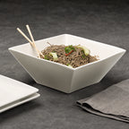 Thumbnail image #3 for American Metalcraft Prestige WFB9 85 oz White Square Porcelain Dinner Bowl, 9 x 4 Inch Case of 6