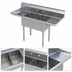 Thumbnail image #3 for 68-Inch 2-Compartment Stainless Steel Sink with Left and Right Drainboards