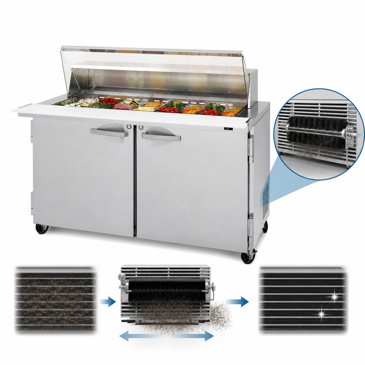 Product image #3 for Turbo Air PRO Series 60-Inch Two-Section 24-Pan Mega Top Sandwich/Salad Prep Table with Clear Lid