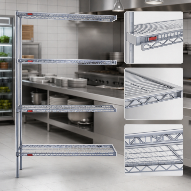 Product image #3 for Eagle Valu-Master 4-Tier Add-On Wire Shelving Unit, 36 x 21 x 74 Inches