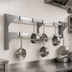 Thumbnail image #3 for 84-Inch Wall-Mounted Stainless Steel Double-Bar Pot Rack with 14 Double-Pronged Hooks