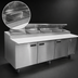 Thumbnail image #3 for Delfield LiquiTec 99-Inch Three-Section Self-Contained Refrigerated Pizza Prep Table with Raised Rail