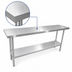 Thumbnail image #3 for Sapphire 72 Inch x 18 Inch 16 Gauge 304 Stainless Steel Work Table with Adjustable Undershelf