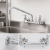 Thumbnail image #3 for T&S Brass Double Pantry Wall-Mount Mixing Faucet with 12-Inch Swing Nozzle and 8-Inch Centers