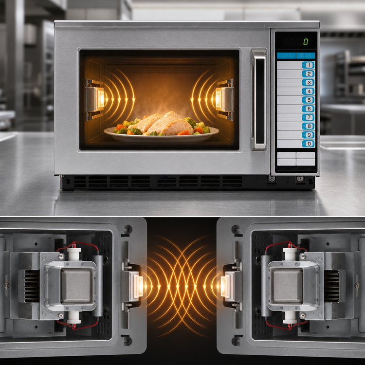 Product image #4 for Sharp Express Defrost Heavy-Duty Stainless Steel Commercial Microwave Oven, 0.7 Cu. Ft., 2100 Watts