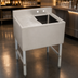 Thumbnail image #3 for Serv-Ware 24 Inch Right-Drainboard 1-Bowl Stainless Steel Bar Sink with 3-Inch Backsplash