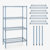 Thumbnail image #3 for Quantum 36 x 30 x 54 Inch Gray Epoxy Antimicrobial Wire Shelving Starter Kit with 4 Shelves