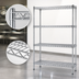 Thumbnail image #3 for Eagle Group 4-Tier Wire Starter Shelving Unit, 42W x 21D x 63H, Stainless Steel Finish