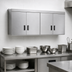 Thumbnail image #3 for Advance Tabco Wall-Mounted Enclosed Stainless Steel Storage Cabinet with 4 Hinged Doors and Shelf, 72W x 15D