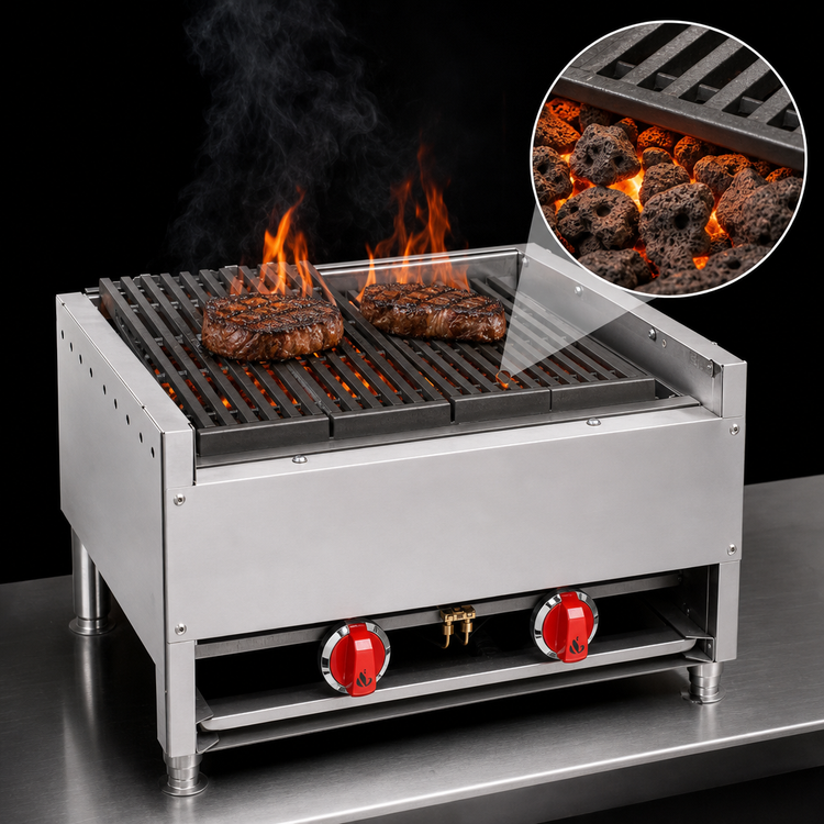 Product image #3 for American Range AECB-24 24-Inch Countertop Gas Lava-Rock Char-Broiler