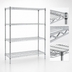 Thumbnail image #3 for Redipak 5-Tier Stationary Wire Shelving Unit, 48W x 24D x 74H, Chrome Finish