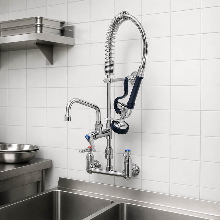Product image #4 for T&S Brass Mini Pre-Rinse Unit with 8-Inch Wall-Mount Mixing Faucet and 1.15 GPM Spray Valve