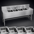 Thumbnail image #3 for Spec-Bar 66-Inch Four-Compartment Underbar Sink Unit with Left Drainboard and Faucet