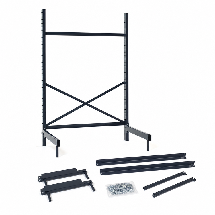 Product image #3 for Metro SmartLever Cantilevered Shelving Starter Kit, 52-1/4"W x 28-1/2"D x 76-3/8"H, for 48"W x 24"D Shelves