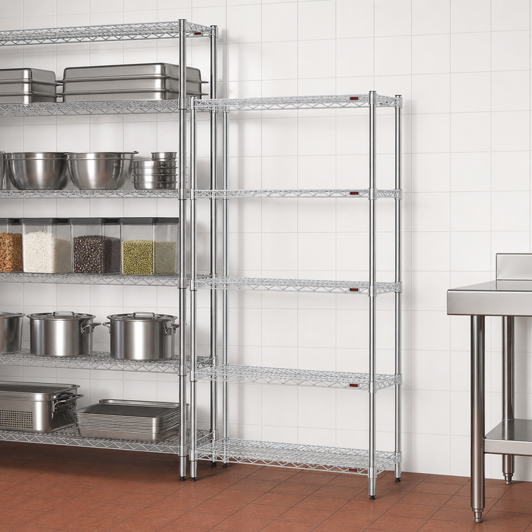 Product image #3 for EagleGard 4-Tier Add-On Wire Shelving Unit, 30W x 18D x 74H, Hybrid Epoxy Finish