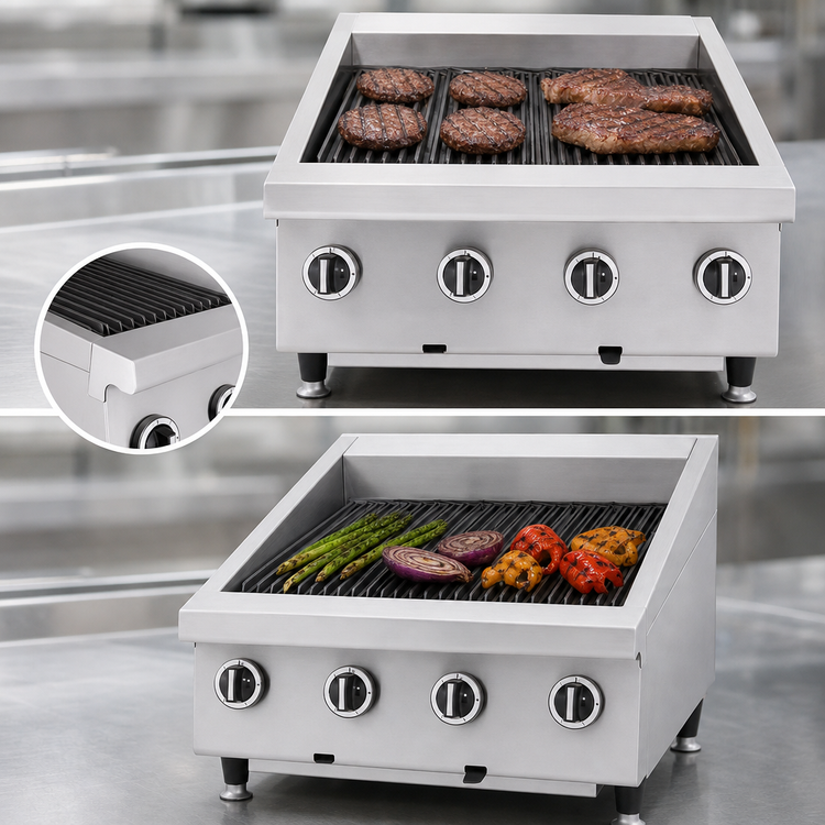 Product image #3 for Garland Signature Heavy-Duty 24-Inch Countertop Gas Radiant Charbroiler with Adjustable Cast Iron Grates