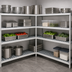 Thumbnail image #3 for Fermostock 4-Tier Corner Expansion Polymer Shelving Unit, 59W x 22D x 66H, 600 lb Per Shelf