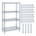 Thumbnail image #3 for Quantum 42 Inch x 18 Inch x 74 Inch Wire Shelving Starter Kit, 4 Shelves, Gray Epoxy Antimicrobial Finish