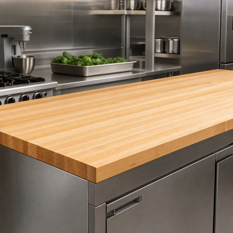 Product image #3 for John Boos Boos Block KCT10848-O Northern Hard Rock Maple Edge Grain Kitchen Countertop, 108 x 48 x 1-3/4 In., Oil Finish