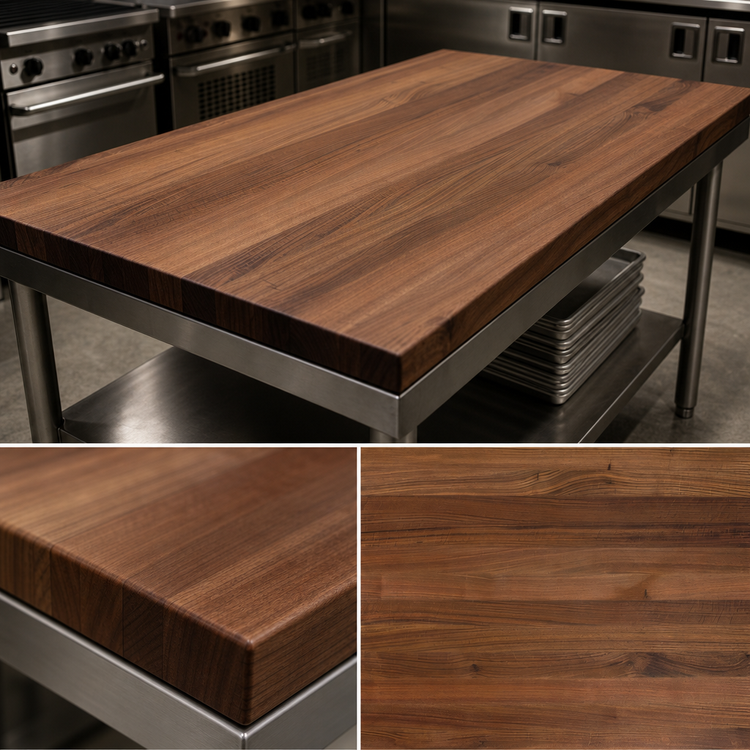 Product image #3 for Boos Block American Black Walnut Edge Grain Kitchen Countertop with Varnique Finish, 60 x 32 x 1.5 Inches