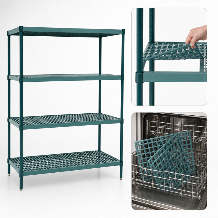 Product image #3 for Metro Super Erecta Pro 24"W x 30"D x 74"H 4-Shelf Stationary Polymer Shelving Starter Unit