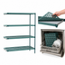 Thumbnail image #3 for Metro Super Erecta Pro 21-Inch W x 42-Inch D x 74-Inch H Add-On Stationary Louvered Polymer Shelving Unit, 4 Shelves, Green