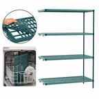Thumbnail image #3 for Metro Super Erecta Pro PR-184863K3-A-4 4-Shelf Green Add-On Polymer Shelving Unit, 18"W x 48"D x 63"H