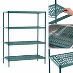Thumbnail image #3 for Metro Super Erecta Pro PR-216074K3-S-4 Stationary 4-Shelf Polymer Shelving Starter Unit, 21W x 60D x 74H, Green