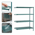 Thumbnail image #3 for Metro Super Erecta Pro PR-244274K3-A-4 4-Shelf Corrosion-Resistant Add-On Polymer Shelving Unit, 24 x 42 x 74 Inches, Stationary